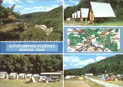 Beroun Autocamping Plesivec Ferienhaus Landkarte Kat. Beraun