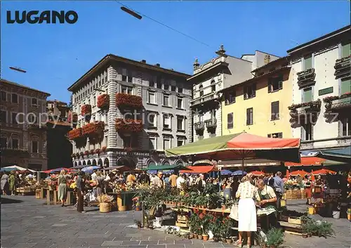 Lugano TI Piazza Riforma Markt Kat. Lugano