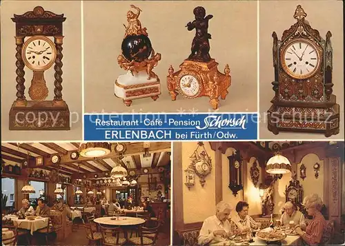 Erlenbach Bergstrasse Restaurant Cafe Pension Schorsch Uhren Sammlung Odenwald Kat. Fuerth