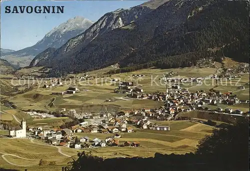Savognin Panorama mit Lenzerhorn Kat. Savognin