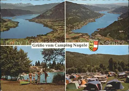 Steindorf Ossiacher See Camping Nagele Alpenpanorama Fliegeraufnahme Wappen / Steindorf am Ossiacher See /Oberkaernten