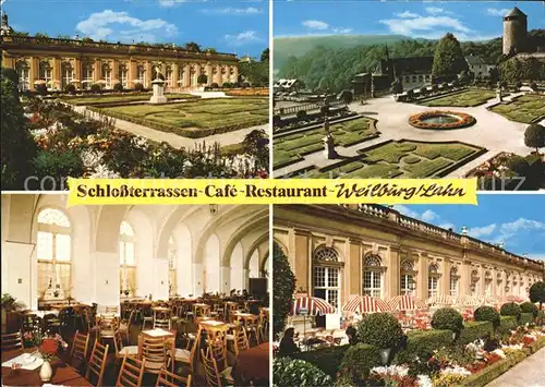Weilburg Schlossterrassen Cafe Restaurant Schlossgarten Kat. Weilburg Lahn