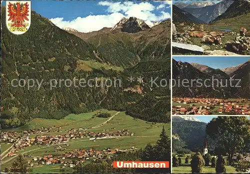 Umhausen Tirol Panorama oetztal Kuehe Wappen Alpen Kat. Umhausen oetztal