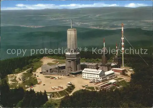 Grosser Feldberg Taunus Fernsehturm UKW Fernmeldeturm Fliegeraufnahme Kat. Schmitten