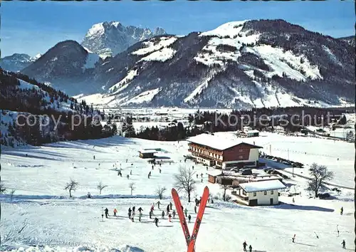Erpfendorf Gasthof Pension Laerchenhof Skier Wintersportplatz Alpen Kat. Kirchdorf in Tirol