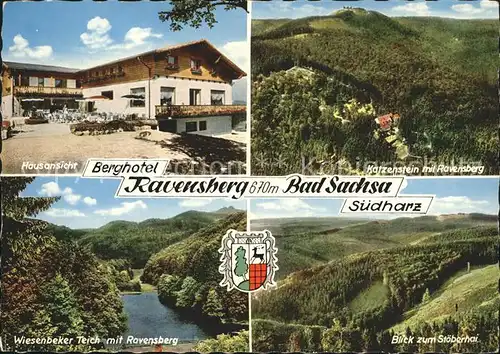 Bad Sachsa Harz Berghotel Ravensberg Wiesenbeker Teich Katzenstein Stoeberhai Wappen Kat. Bad Sachsa