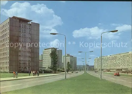 Dresden Neubauten an der Leningrader Strasse Hochhaus Kat. Dresden Elbe