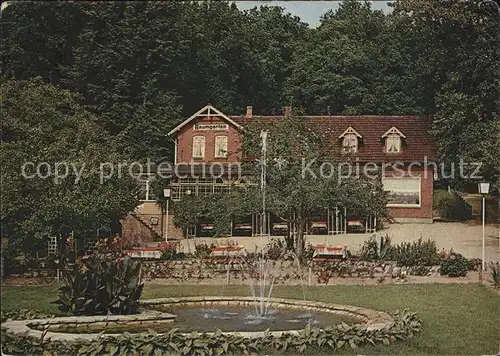 Bistensee Waldgasthaus Baumgarten Huettener Berge Garten Springbrunnen Kat. Bistensee