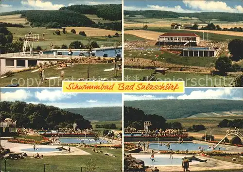 Bad Salzschlirf Schwimmbad mit Sprungturm Kat. Bad Salzschlirf