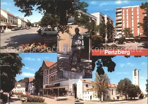 Penzberg Teilansichten Denkmal Statue Kirche Kat. Penzberg