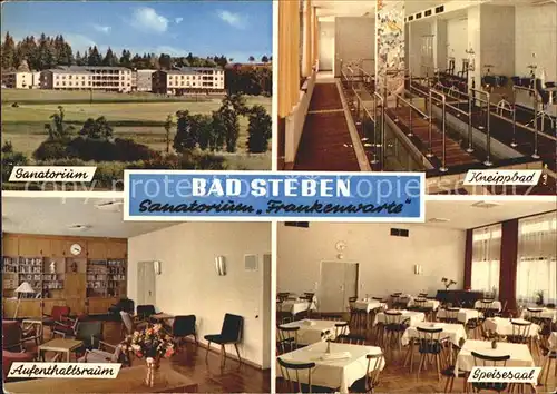 Bad Steben Sanatorium Kneippbad Speisesaal Aufenthaltsraum Kat. Bad Steben