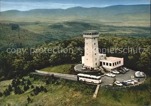 Roth Rhoen Grabfeld Rother Kuppe Berggasthof Aussichtsturm Fliegeraufnahme Kat. Hausen