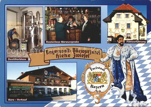 Zwiesel Niederbayern Baerwurzerei Hieke Fassadenmalerei Wappen Koenig Ludwig / Zwiesel /Regen LKR