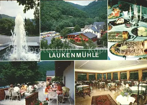 Lorch Rheingau Restaurant Laukenmuehle im Wispertal Springbrunnen Kat. Lorch