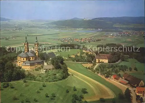 Vierzehnheiligen Basilika mit Blick ins Maintal Fliegeraufnahme Kat. Bad Staffelstein