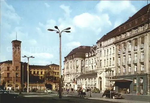 Erfurt Bahnhofsplatz mit Interhotel Erfurter Hof Kat. Erfurt