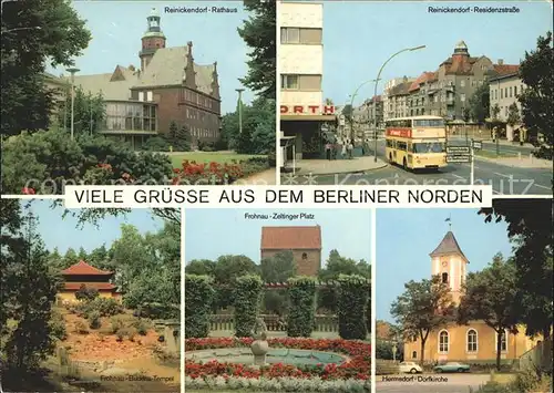 Reinickendorf Rathaus Residenzstrasse Hermsdorf Kirche Frohnau Zeltinger Platz Buddha Tempel Kat. Berlin