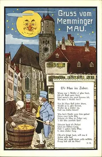 Memmingen Memminger Mau Dr Mau im Zuber Gedicht Kat. Memmingen