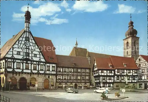 Forchheim Oberfranken Marktplatz mit Rathaus und St Martinskirche / Forchheim /Forchheim LKR