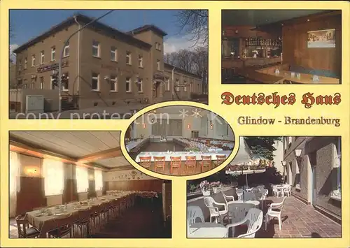 Glindow Deutsches Haus Speisessal Bar Terrasse Kat. Werder