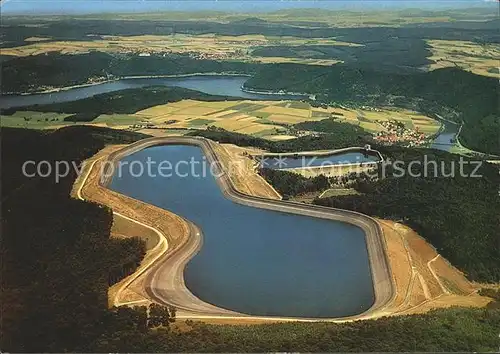 Edersee Pumpspeicherwerk Waldeck I und II Fliegeraufnahme Kat. Edertal