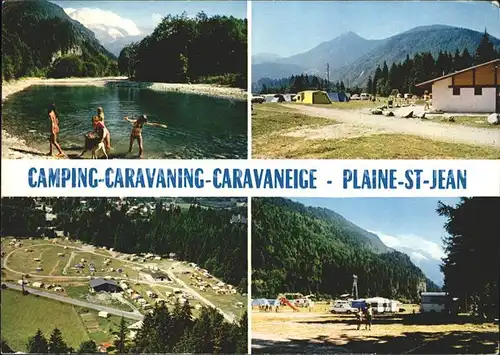 Les Houches Camping Caravaning Plaine St Jean Badesee Vue aerienne Panorama Kat. Les Houches