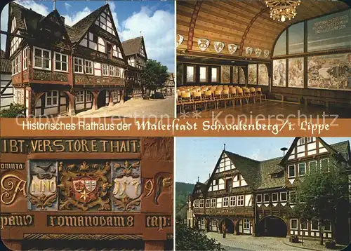 Schwalenberg Historisches Rathaus Verzierungen Anbauten Festsaal Kat. Schieder Schwalenberg