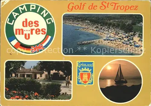 Grimaud Camping des Mures Gold de St Tropez Fliegeraufnahme Bootspartie Restaurant Kat. Grimaud