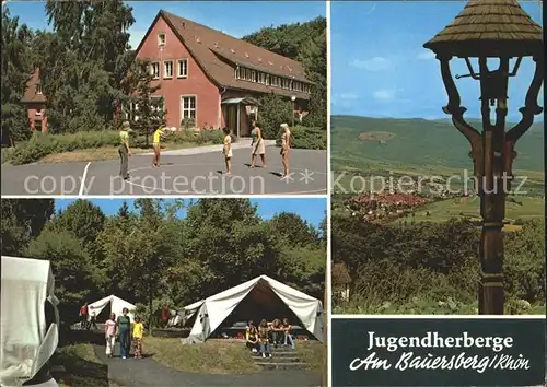 Bischofsheim Rhoen Jugendherberge Am Bauersberg Zelte Glockentuermchen / Bischofsheim a.d.Rhoen /Rhoen-Grabfeld LKR