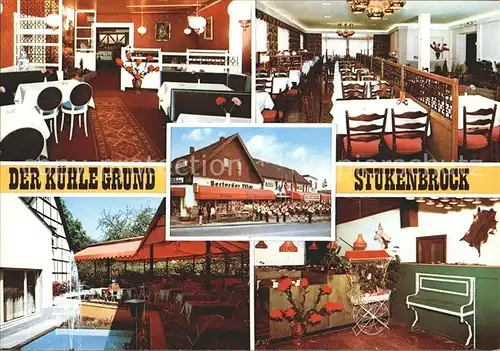 Stukenbrock Hotel Restaurant Der Kuehle Grund Gastraum Musikzimmer Terrasse Wasserorgel Kat. Schloss Holte Stukenbrock