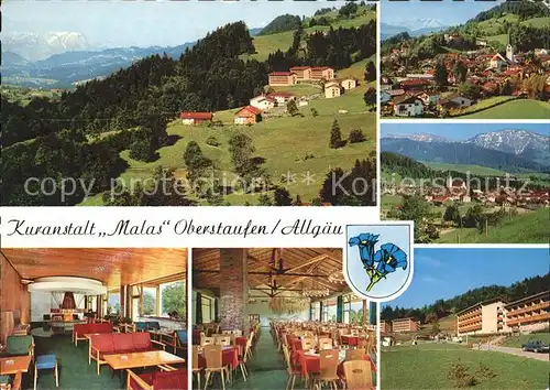 Oberstaufen Kuranstalt Malas Aufenthalts und Gastraum Ortsansichten Kat. Oberstaufen