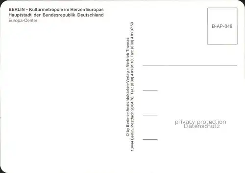 Berlin Europa Center Teilansichten Kat. Berlin