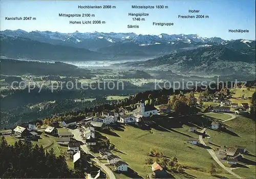 Sulzberg Vorarlberg Bregenzerwald Alpenpanorama Fliegeraufnahme Kat. Sulzberg