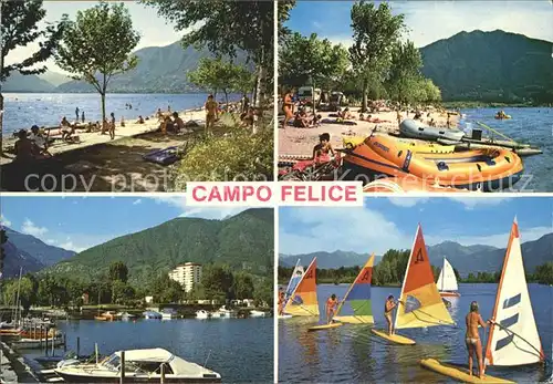 Tenero Camping Campo Felice Strandpartien Bootsliegeplatz Surfschule / Tenero /Bz. Locarno