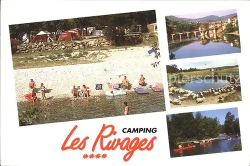 Millau Aveyron Camping Caravaning Les Rivages Strandpartie Ortsansicht Schafherde Bootspartie Kat. Millau
