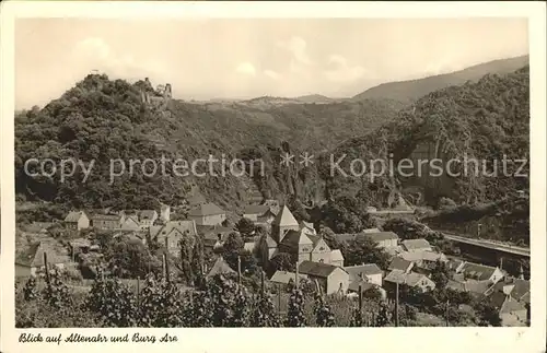 Altenahr Ortsblick und Burg Are Kat. Altenahr