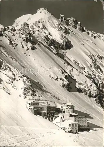 Garmisch Partenkirchen Bayer Zugspitzbahn Hotel Schneefernerhaus mit Gipfelbahn und Gipfelstation Kat. Garmisch Partenkirchen