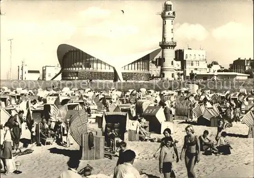 Warnemuende Ostseebad Teepott Strandpartie Kat. Rostock