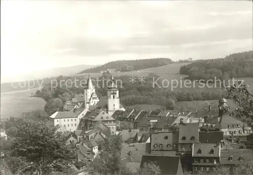 Schwarzenberg Erzgebirge Teilansicht mit Schloss Kat. Schwarzenberg
