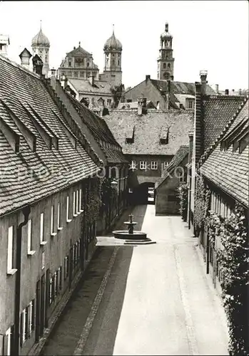 Augsburg Fuggerei Mittlere Gasse Ochsengasse Rathaus und Perlach Kat. Augsburg