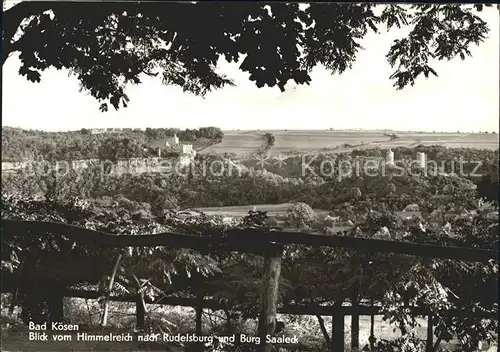 Bad Koesen Blick vom Himmelreich nach Rudelsburg und Burg Saaleck Kat. Bad Koesen