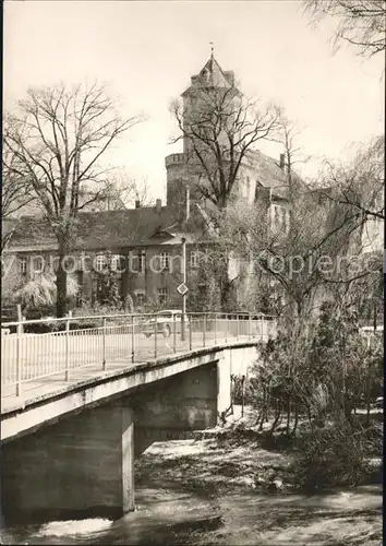 Spremberg Niederlausitz Partie an der Spree Bruecke Schloss Kat. Spremberg