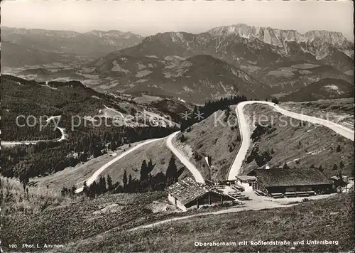 Oberahorn Oberahornalm mit Rossfeldstrasse und Untersberg Kat. Feuchtwangen