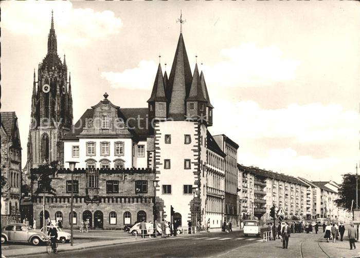 Frankfurt Main Saalhof mit Rententurm und Dom Kat