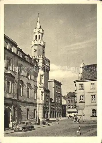 Opole Oberschlesien Fragment rynku w glebi ratusz Kat. Oppeln Oberschlesien