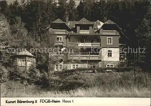 Baerenburg Sachsen FDGB Heim Haus 1 Kat. Altenberg