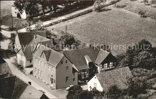 Guenne Gasthaus Pension Wilhelm Juergens Fliegeraufnahme Kat. Moehnesee