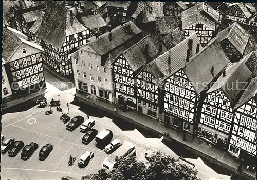 Homberg Efze Fachwerkhaeuser Marktplatz Fliegeraufnahme Kat. Homberg (Efze)