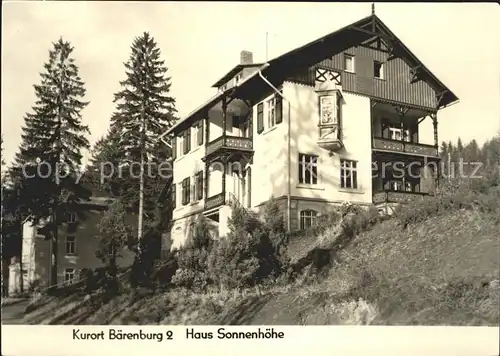 Baerenburg Sachsen Haus Sonnenhoehe Kat. Altenberg