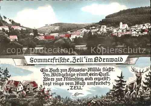 Zell Odenwald Gedicht  Kat. Bad Koenig